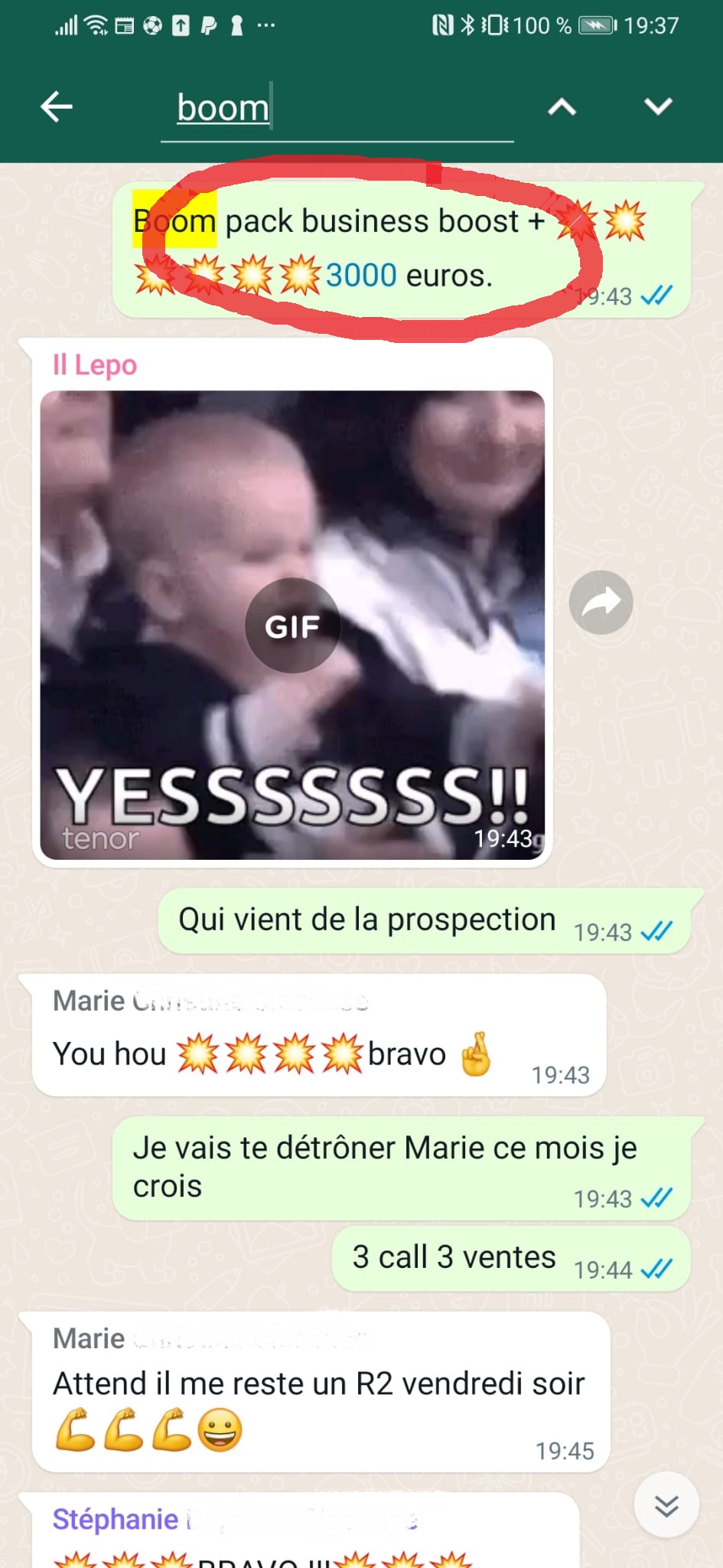 Témoignage WhatsApp - 3000€
